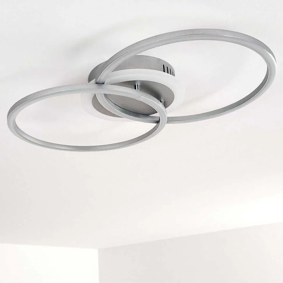 Plafonnier Lithgow Led Argente, 1 Lumiere