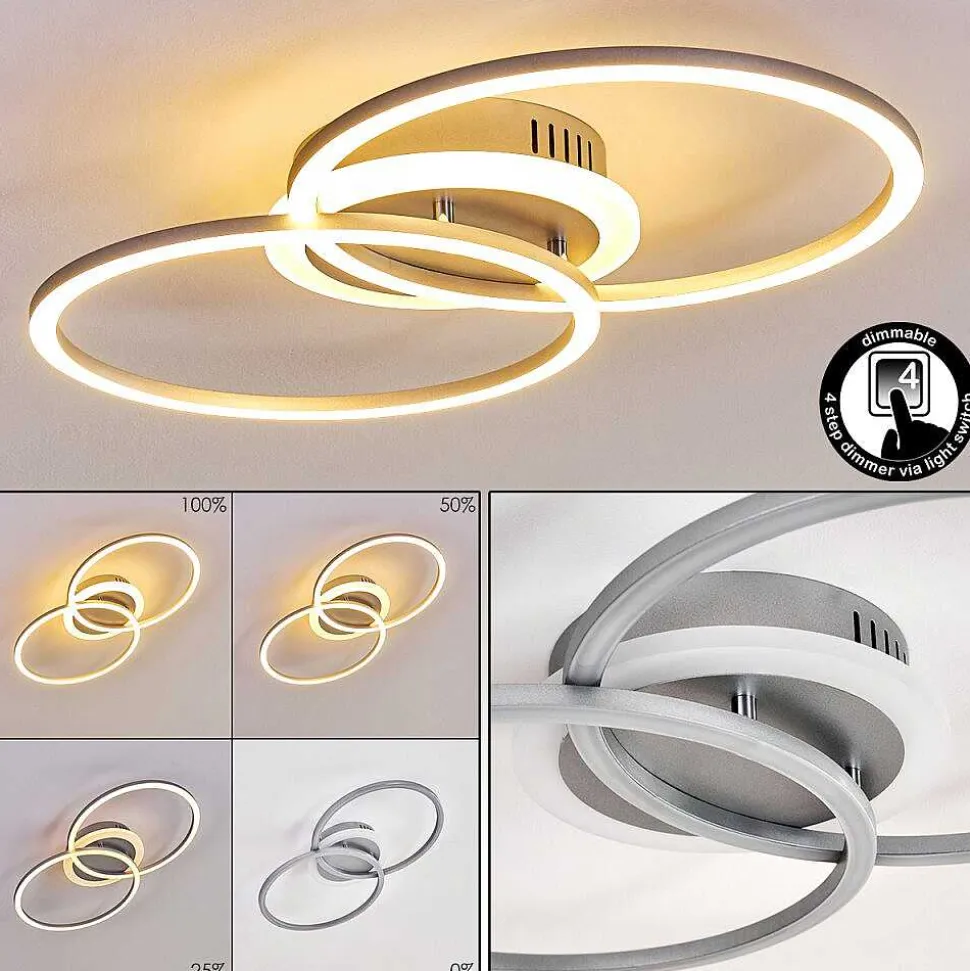 Plafonnier Lithgow Led Argente, 1 Lumiere