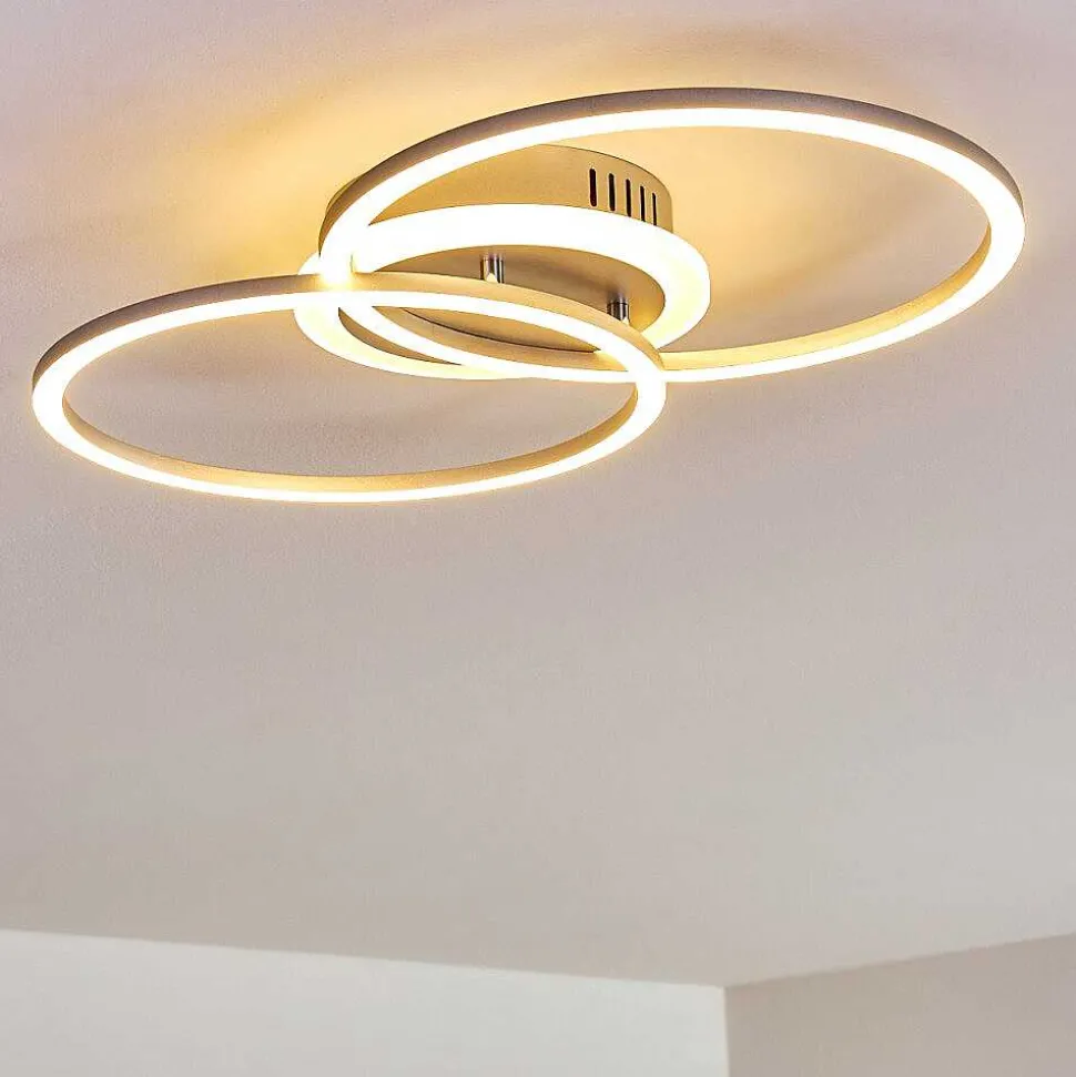 Plafonnier Lithgow Led Argente, 1 Lumiere