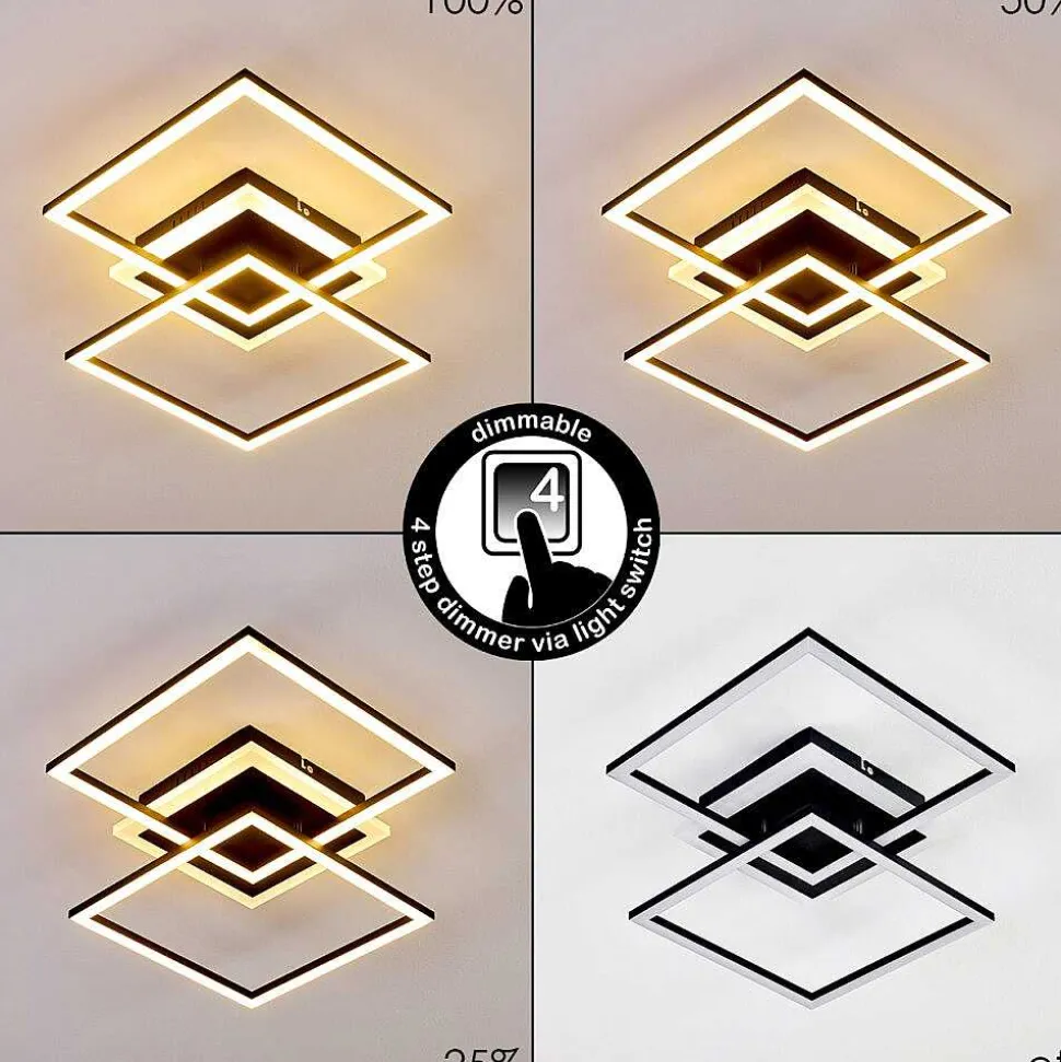 Plafonnier Lithgow Led Noir, 1 Lumiere