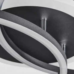 Plafonnier Lithgow Led Noir, 2 Lumieres, Telecommandes, Changeur De Couleurs