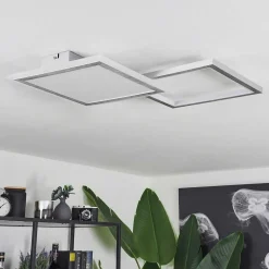 Plafonnier Longos Led Aluminium, 1 Lumiere, Telecommandes