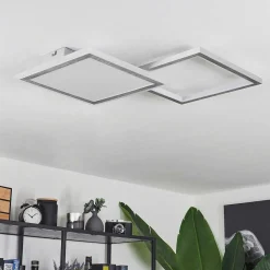 Plafonnier Longos Led Aluminium, 1 Lumiere, Telecommandes