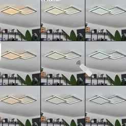 Plafonnier Longos Led Aluminium, 1 Lumiere, Telecommandes