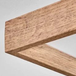 Plafonnier Longvic Led Brun, Couleur Bois, Noir, 1 Lumiere