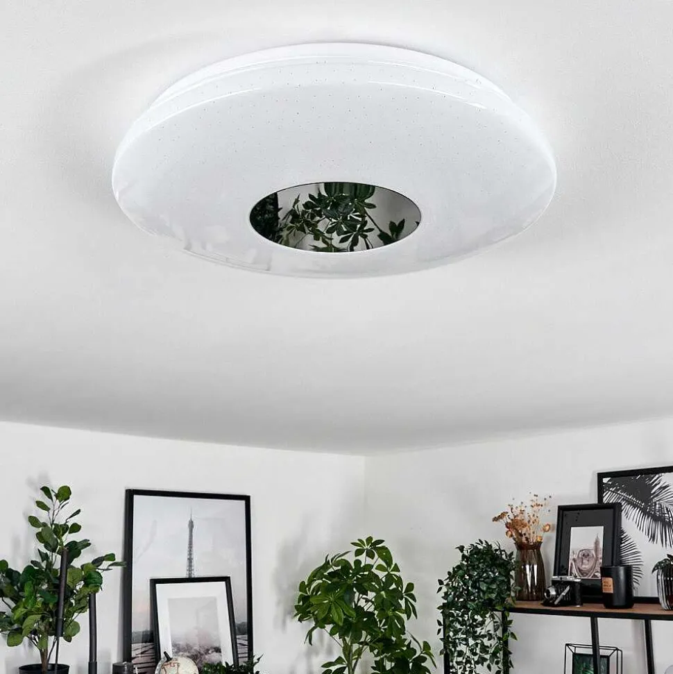 Plafonnier Lumsden Led Blanc, 1 Lumiere, Detecteur De Mouvement