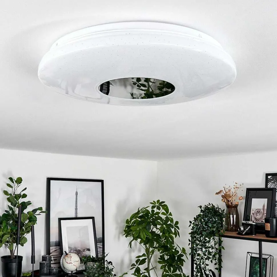 Plafonnier Lumsden Led Blanc, 1 Lumiere, Detecteur De Mouvement