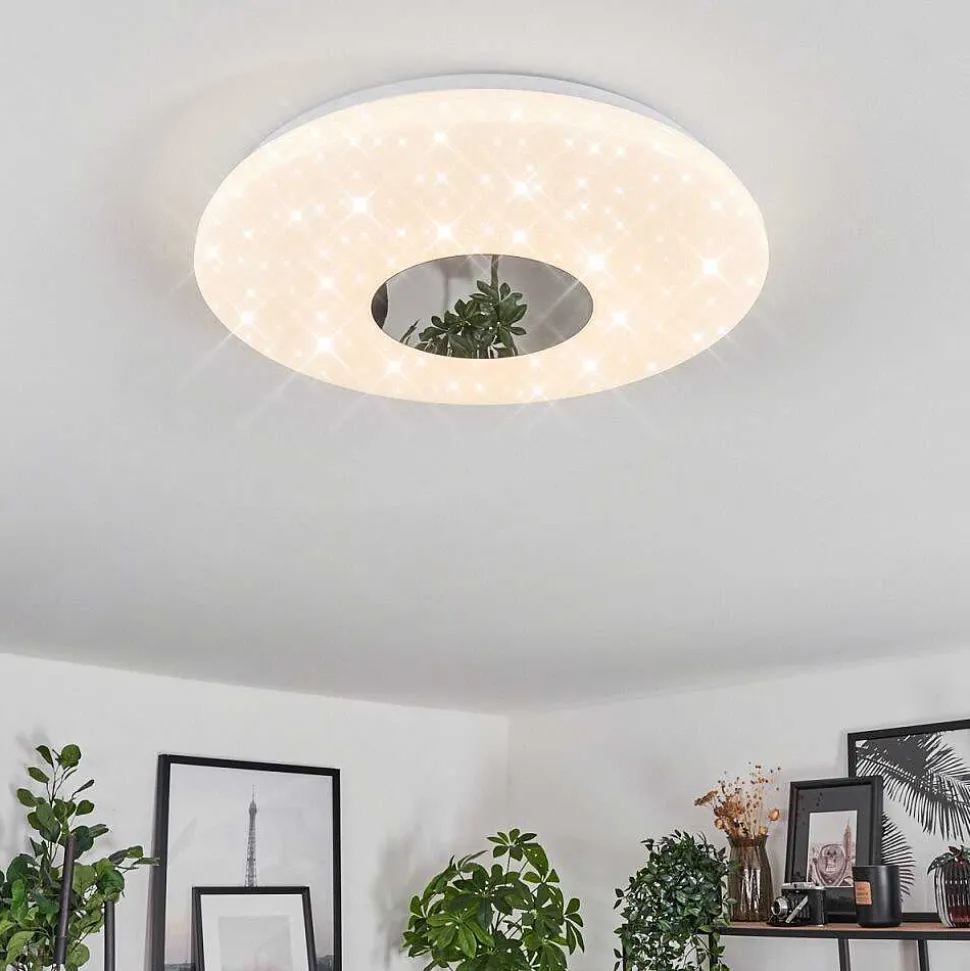 Plafonnier Lumsden Led Blanc, 1 Lumiere, Detecteur De Mouvement