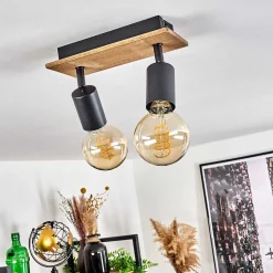 Plafonnier Maidford Ecru, Noir, 2 Lumieres