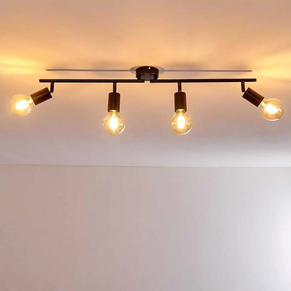 Plafonnier Maidford Noir, 4 Lumieres