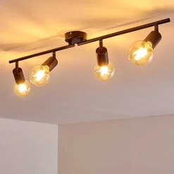 Plafonnier Maidford Noir, 4 Lumieres