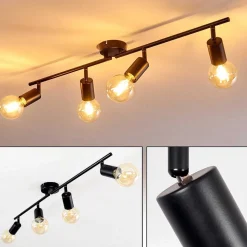 Plafonnier Maidford Noir, 4 Lumieres