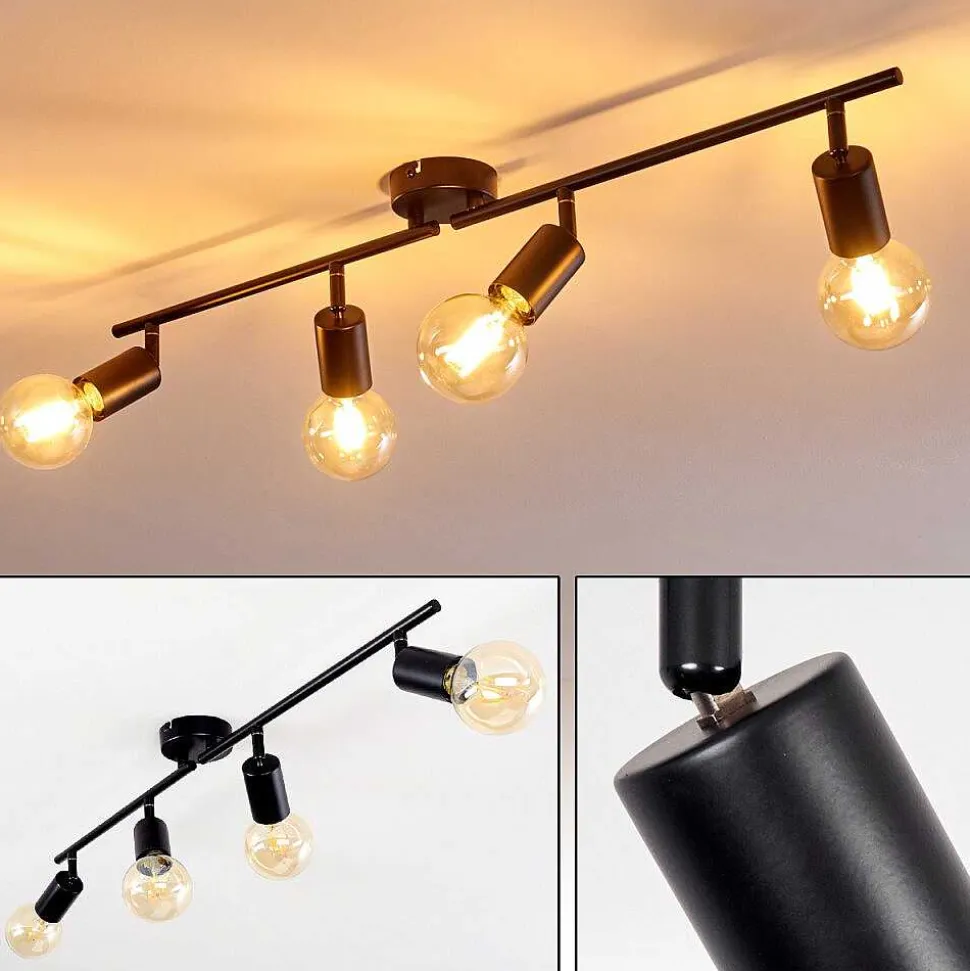 Plafonnier Maidford Noir, 4 Lumieres