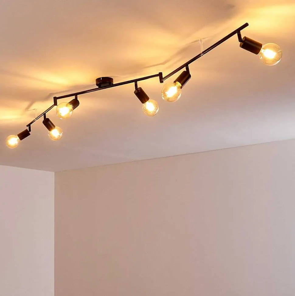 Plafonnier Maidford Noir, 6 Lumieres