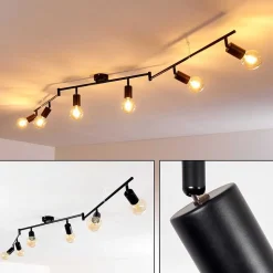 Plafonnier Maidford Noir, 6 Lumieres