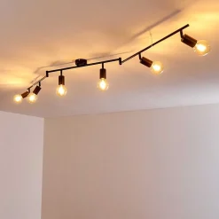 Plafonnier Maidford Noir, 6 Lumieres