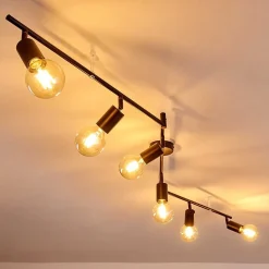 Plafonnier Maidford Noir, 6 Lumieres