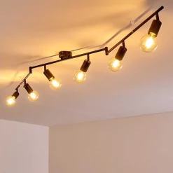 Plafonnier Maidford Noir, 6 Lumieres