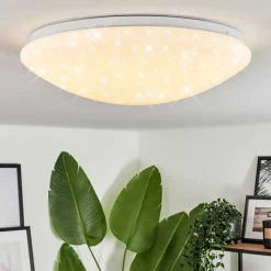 Plafonnier Melres Led Blanc, 1 Lumiere, Telecommandes