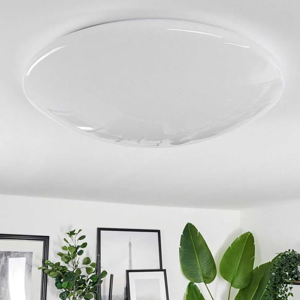 Plafonnier Melres Led Blanc, 1 Lumiere, Telecommandes