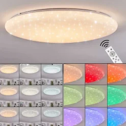 Plafonnier Mixta Led Blanc, 1 Lumiere, Telecommandes, Changeur De Couleurs