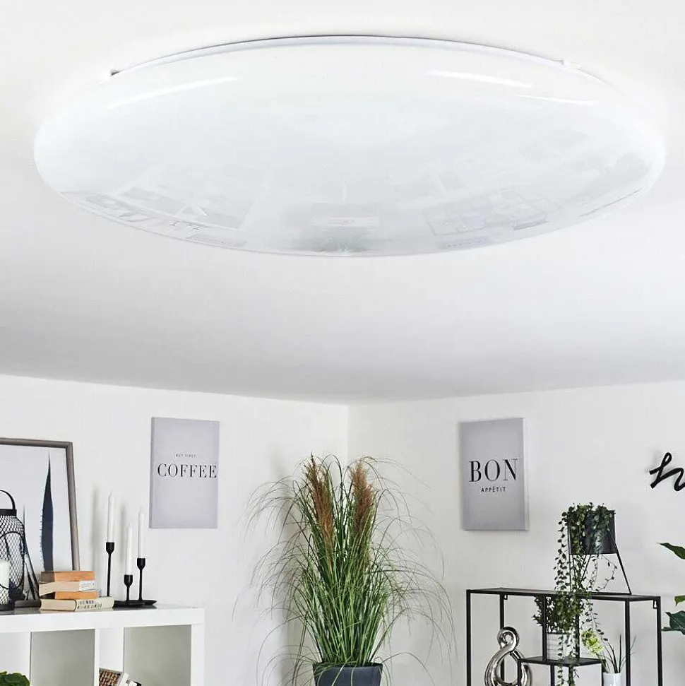 Plafonnier Mixta Led Blanc, 1 Lumiere, Telecommandes, Changeur De Couleurs