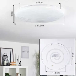 Plafonnier Mixta Led Blanc, 1 Lumiere, Telecommandes, Changeur De Couleurs