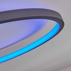 Plafonnier Moemoto Led Anthracite, 1 Lumiere, Telecommandes