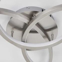 Plafonnier Moemoto Led Nickel Mat, 1 Lumiere, Telecommandes