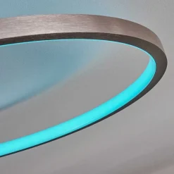 Plafonnier Moemoto Led Nickel Mat, 1 Lumiere, Telecommandes