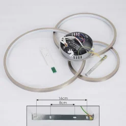 Plafonnier Moemoto Led Nickel Mat, 1 Lumiere, Telecommandes