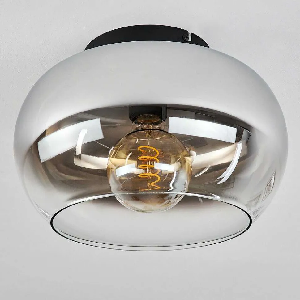 Plafonnier Molloy Chrome, Clair, Fume, 1 Lumiere