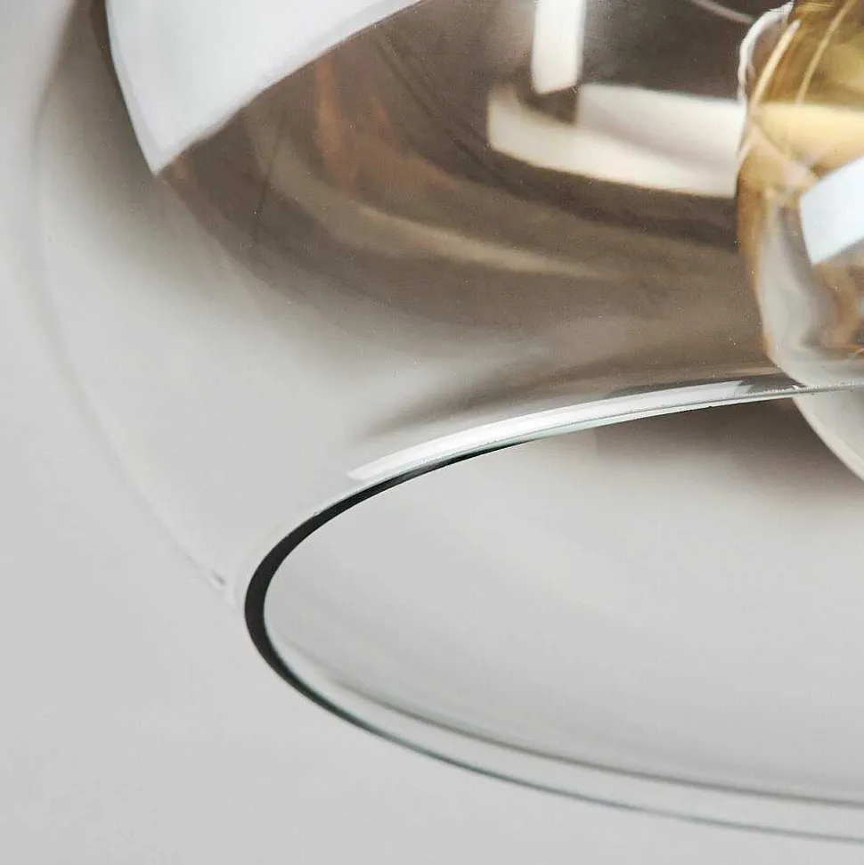 Plafonnier Molloy Chrome, Clair, Fume, 1 Lumiere