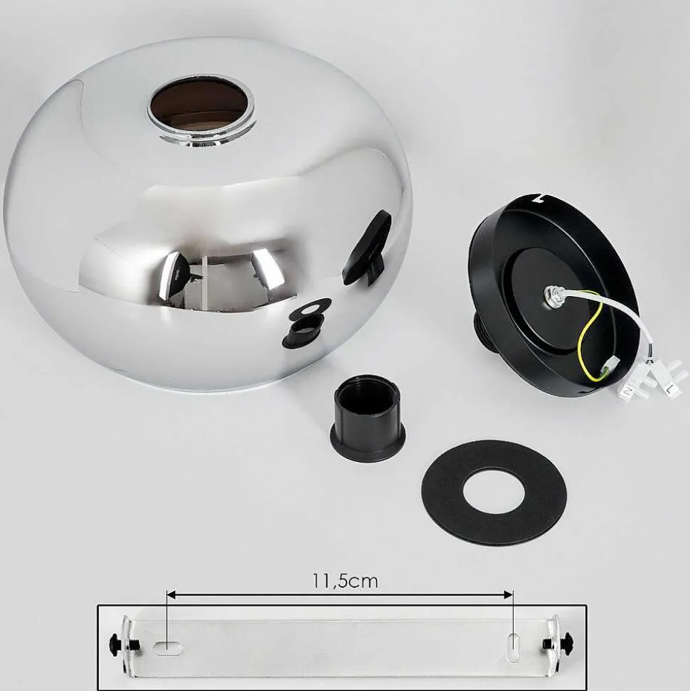 Plafonnier Molloy Chrome, Fume, 1 Lumiere