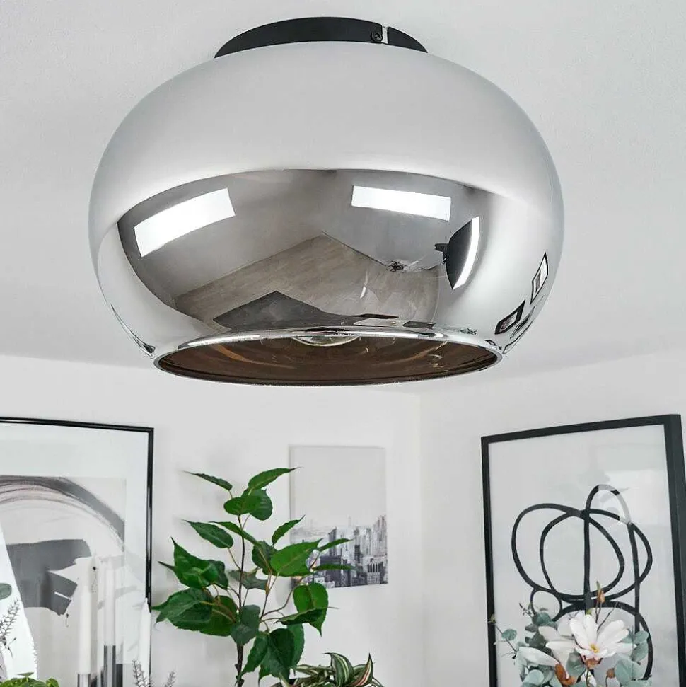 Plafonnier Molloy Chrome, Fume, 1 Lumiere