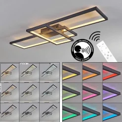 Plafonnier Momahaki Led Anthracite, 1 Lumiere, Telecommandes