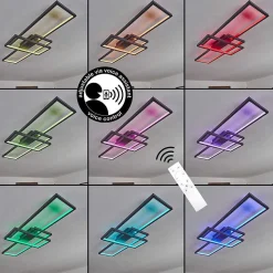 Plafonnier Momahaki Led Anthracite, 1 Lumiere, Telecommandes