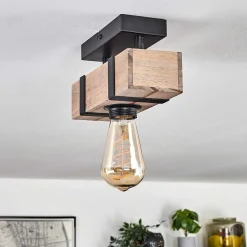 Plafonnier Montgomery Ecru, Noir, 1 Lumiere