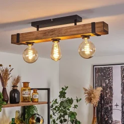 Plafonnier Montgomery Ecru, Noir, 3 Lumieres