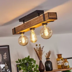 Plafonnier Montgomery Ecru, Noir, 3 Lumieres