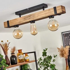 Plafonnier Montgomery Ecru, Noir, 3 Lumieres