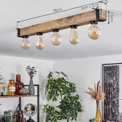 Plafonnier Montgomery Ecru, Noir, 5 Lumieres