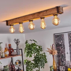 Plafonnier Montgomery Ecru, Noir, 5 Lumieres