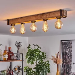 Plafonnier Montgomery Ecru, Noir, 5 Lumieres