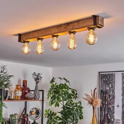 Plafonnier Montgomery Ecru, Noir, 5 Lumieres