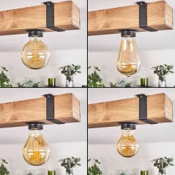 Plafonnier Montgomery Ecru, Noir, 4 Lumieres