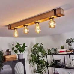 Plafonnier Montgomery Ecru, Noir, 4 Lumieres