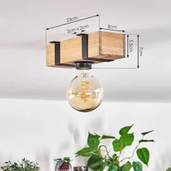 Plafonnier Montgomery Ecru, Noir, 1 Lumiere