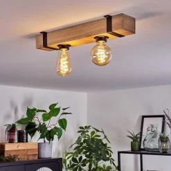 Plafonnier Montgomery Ecru, Noir, 2 Lumieres