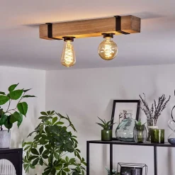 Plafonnier Montgomery Ecru, Noir, 2 Lumieres